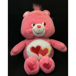 Care Bears 10" Pink Love a lot Bear 2002 Valentines Day Heart Bear